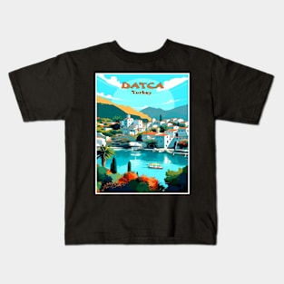 Datca Turkey Vintage Travel Advertising Print Kids T-Shirt